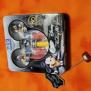 Disney Mickey Mouse 80 Years Collection Metal Tin with 3 PEZ Dispensers